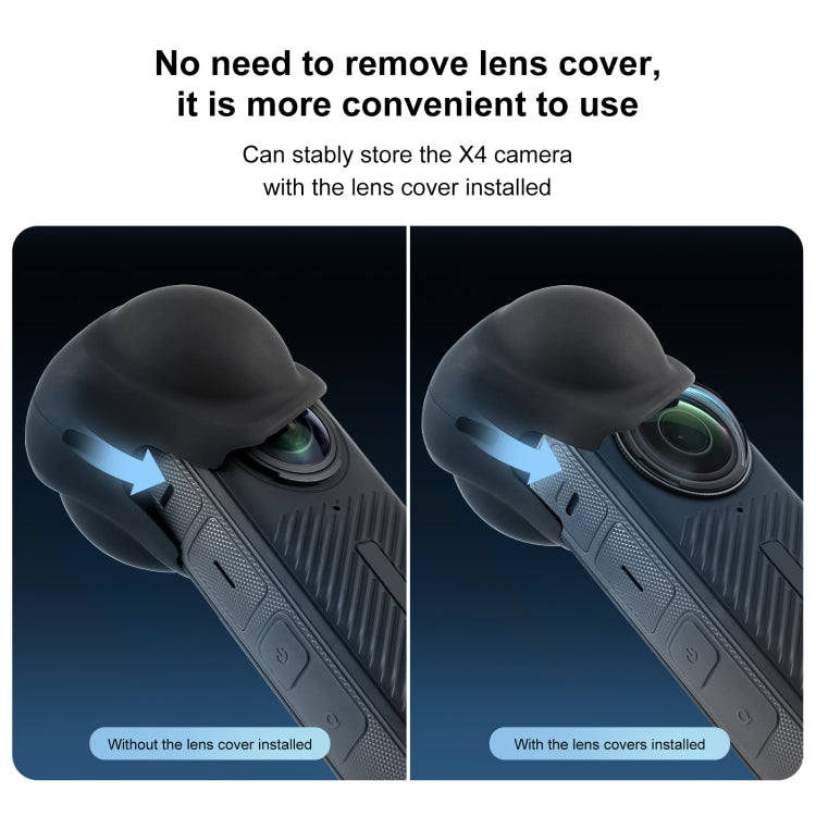 For Insta360 X4 PULUZ Silicone Protective Lens Cover, Lens Cover