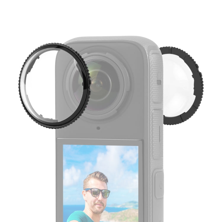 For Insta360 X4 PULUZ Rotation Optical Glass Lens Guard Protective Cover, For Insta360 X4 Glass Lens Guard