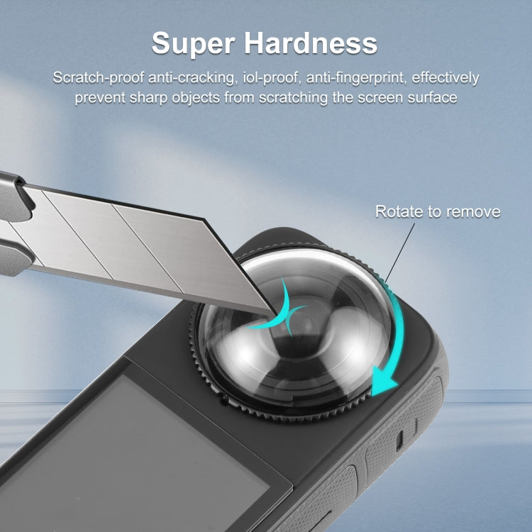 For Insta360 X4 PULUZ Rotation Optical Glass Lens Guard Protective Cover, For Insta360 X4 Glass Lens Guard