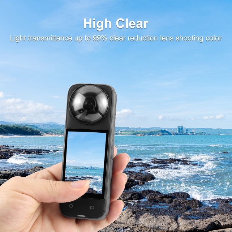 For Insta360 X4 PULUZ Rotation Optical Glass Lens Guard Protective Cover, For Insta360 X4 Glass Lens Guard