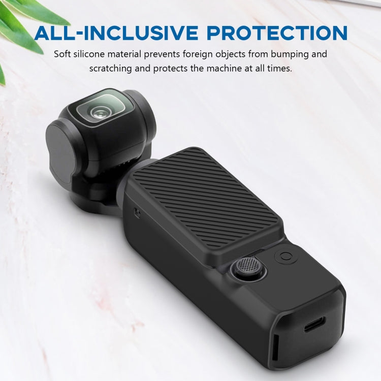 For DJI OSMO Pocket 3 PULUZ 2 in 1 Silicone Cover Case Set with Strap, Silicone Cover(Black), Silicone Cover(Grey), Silicone Cover(Blue)
