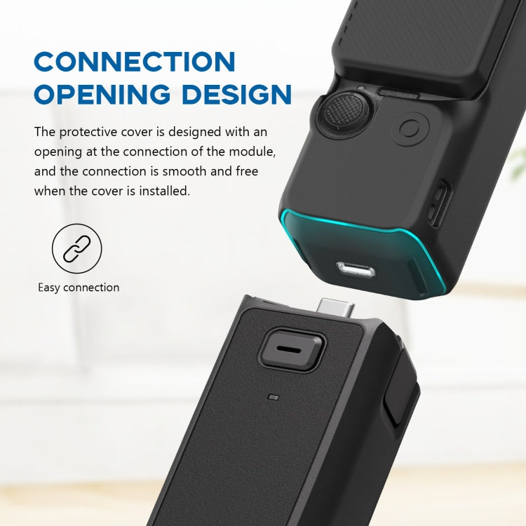 For DJI OSMO Pocket 3 PULUZ 2 in 1 Silicone Cover Case Set with Strap, Silicone Cover(Black), Silicone Cover(Grey), Silicone Cover(Blue)