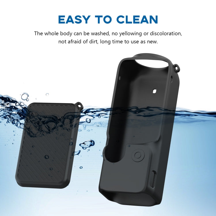 For DJI OSMO Pocket 3 PULUZ 2 in 1 Silicone Cover Case Set with Strap, Silicone Cover(Black), Silicone Cover(Grey), Silicone Cover(Blue)