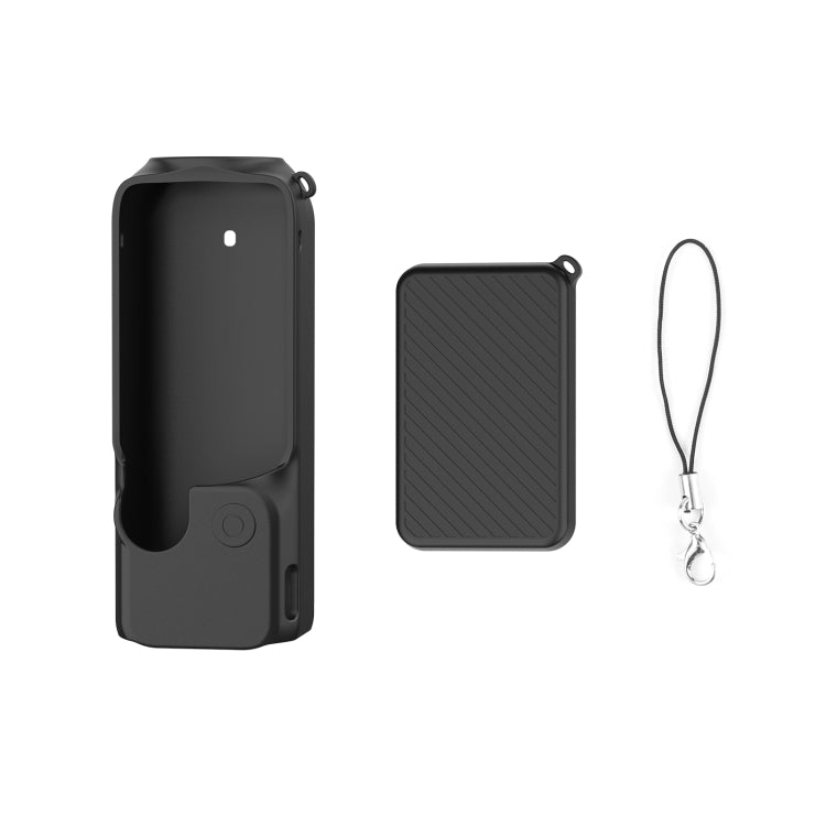 For DJI OSMO Pocket 3 PULUZ 2 in 1 Silicone Cover Case Set with Strap, Silicone Cover(Black), Silicone Cover(Grey), Silicone Cover(Blue)