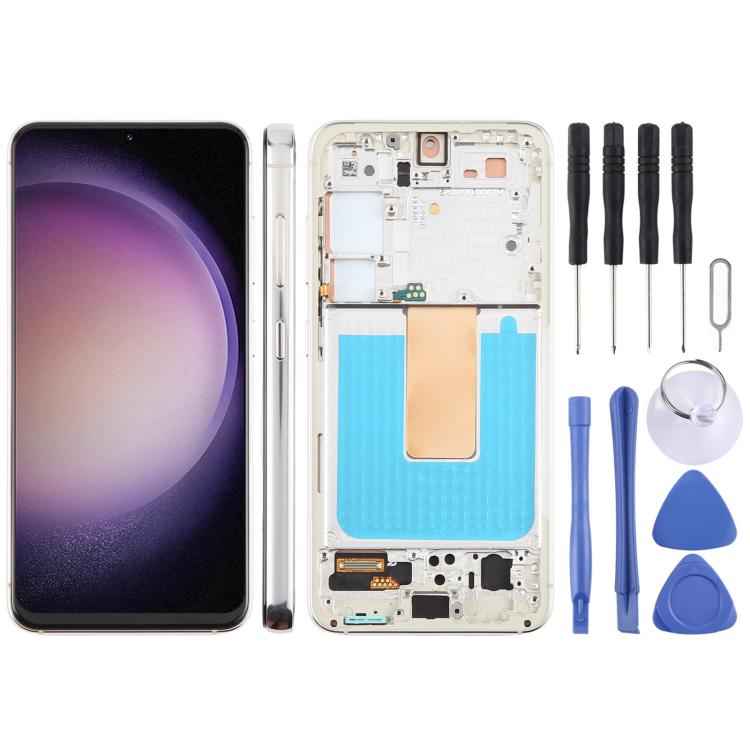 For Samsung Galaxy S23 SM-S911B EU Version 5.96 inch TFT LCD Screen Digitizer Full Assembly with Frame, Not Supporting Fingerprint Identification
