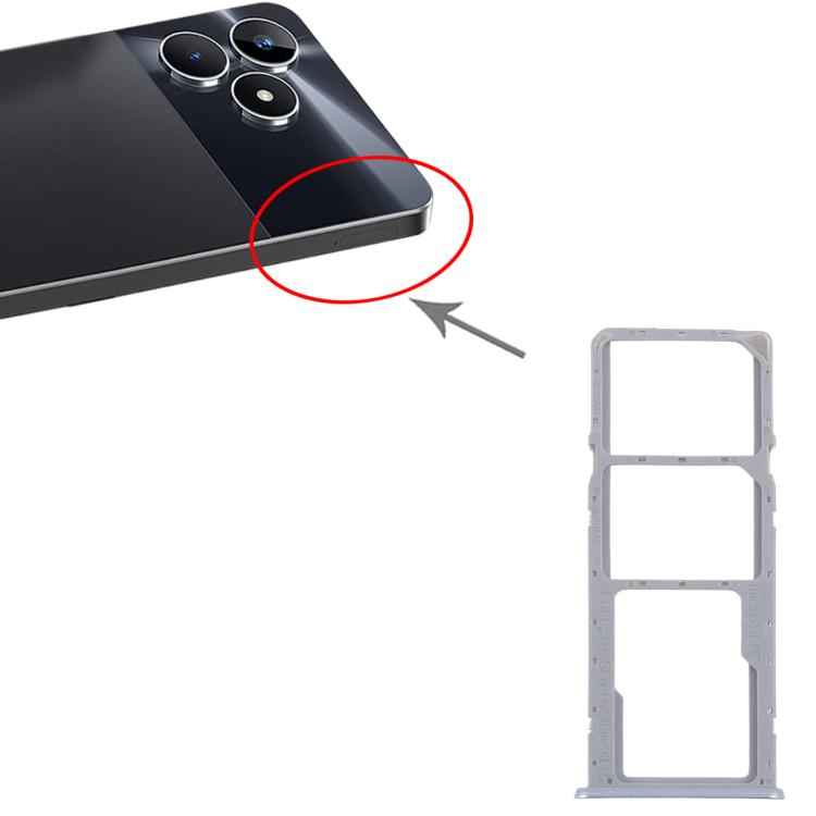 For Realme C53 India RMX3762 10pcs Original SIM Card Tray + SIM Card Tray + Micro SD Card Tray, For Realme C53 India(Original)
