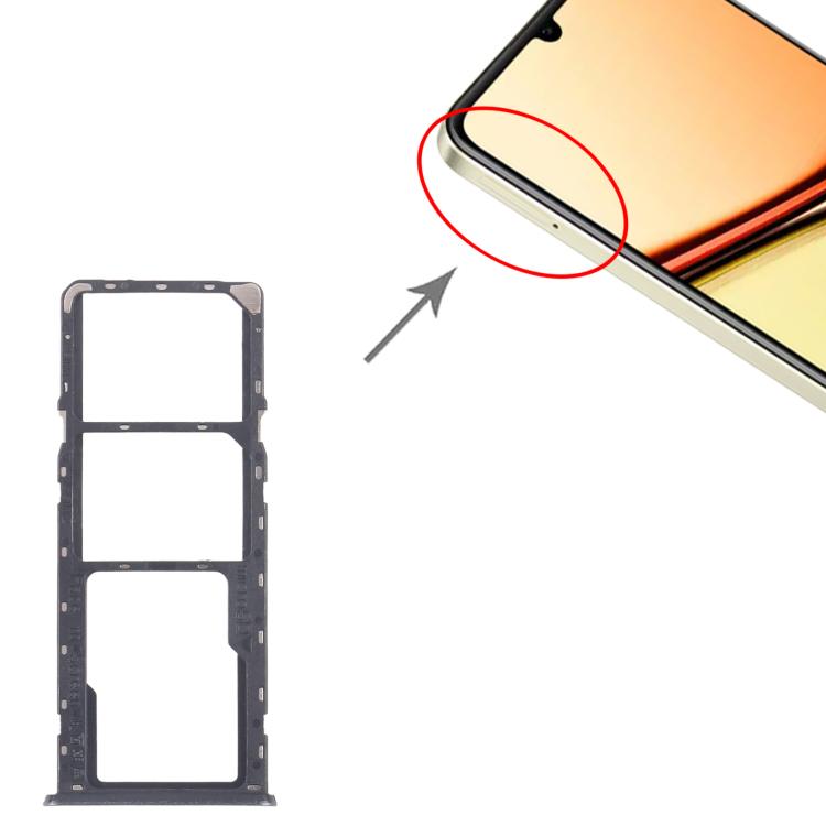 For Realme C61 4G RMX3939 RMX3930 10pcs Original SIM Card Tray + SIM Card Tray + Micro SD Card Tray, For Realme C61 4G(Original)