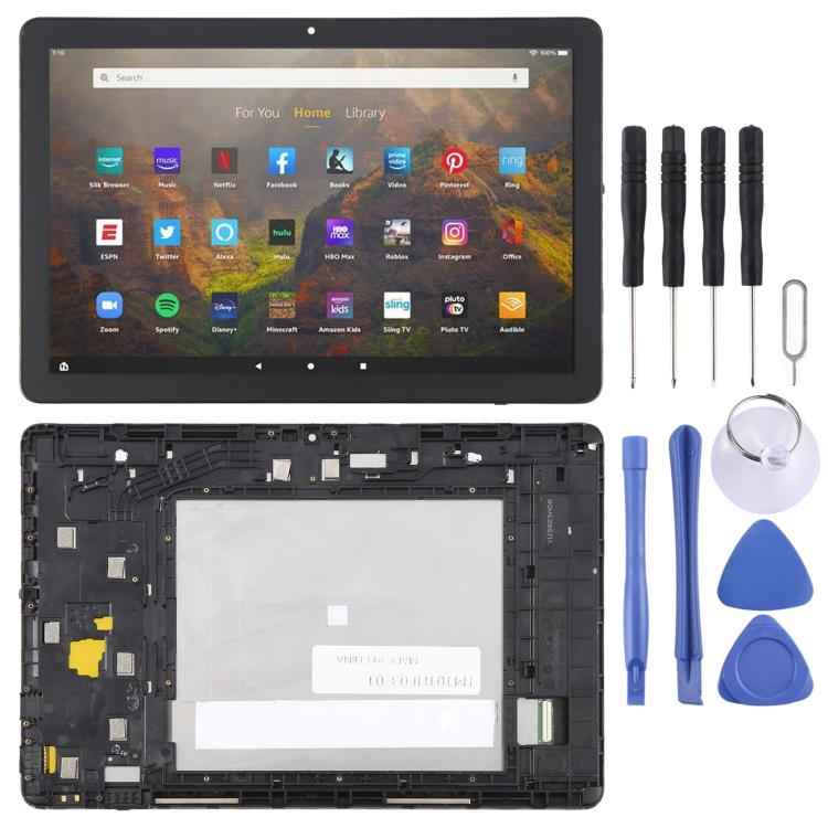 For Amazon Kindle Fire HD 10 2023 LCD Screen Digitizer Full Assembly with Frame