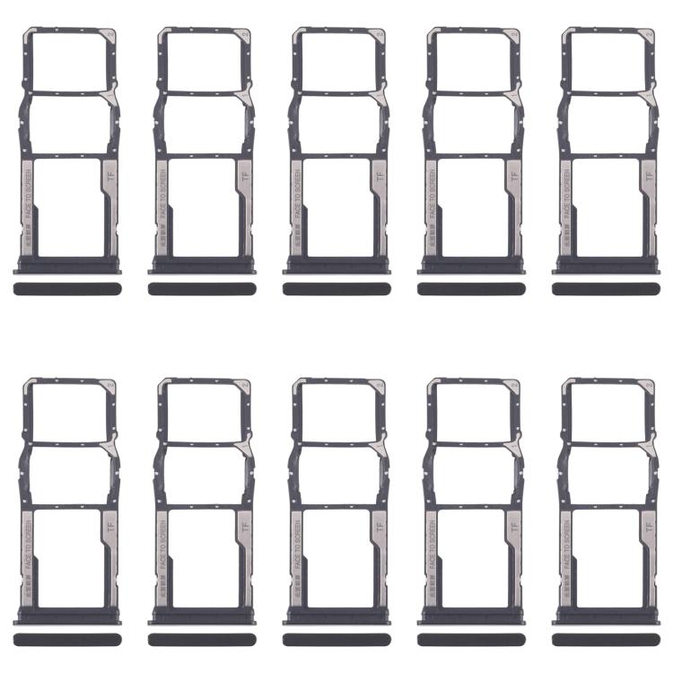 For Xiaomi Redmi 13C 5G 10pcs SIM Card Tray + SIM Card Tray + Micro SD Card Tray