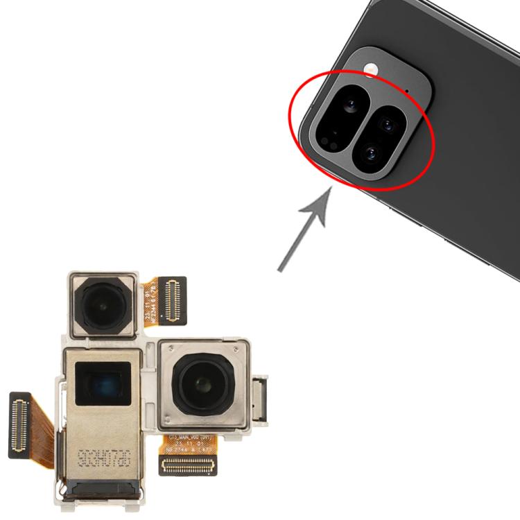 For Google Pixel 9 Pro Fold Camera Set (Telephoto + Ultrawide + Back Main Camera)