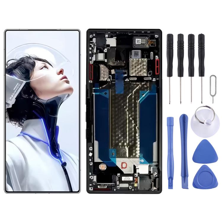 For ZTE nubia RedMagic 11 Pro AMOLED Original LCD Screen Digitizer Full Assembly with Frame / Fingerprint Flex Cable
