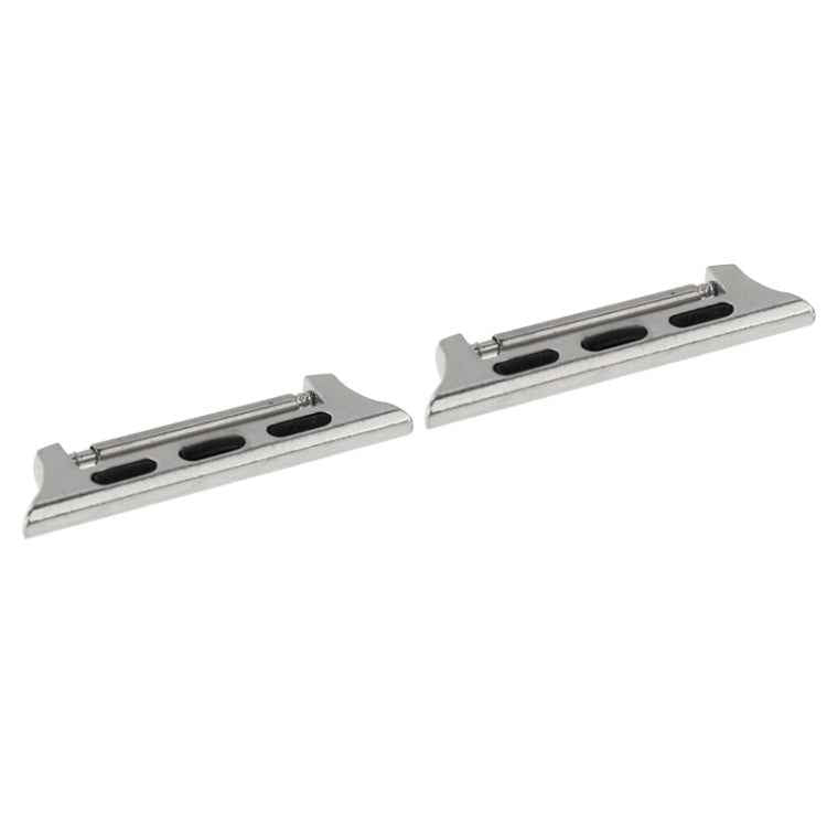 2 PCS for Apple Watch 42mm Metal Strap Connector Metal Buckle, Silver