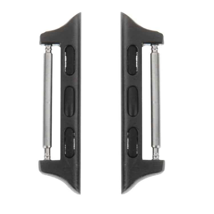 2 PCS for Apple Watch 42mm Metal Strap Connector Metal Buckle, Black