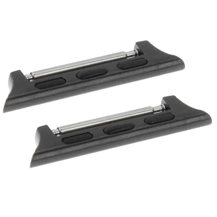 2 PCS for Apple Watch 42mm Metal Strap Connector Metal Buckle, Black