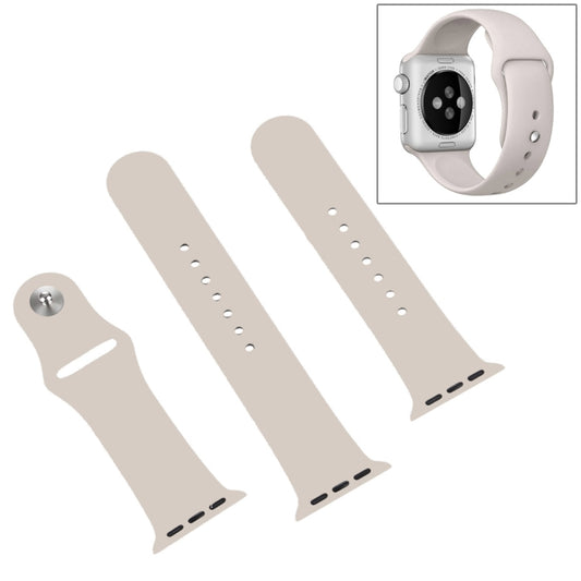 For Apple Watch Series 10 42mm / 9&8&7 41mm / SE 3&SE 2&6&SE&5&4 40mm / 3&2&1 38mm 3 in 1 Rubber Watch Band with Pin Buckle