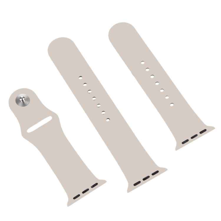 For Apple Watch Series 10 42mm / 9&8&7 41mm / SE 3&SE 2&6&SE&5&4 40mm / 3&2&1 38mm 3 in 1 Rubber Watch Band with Pin Buckle