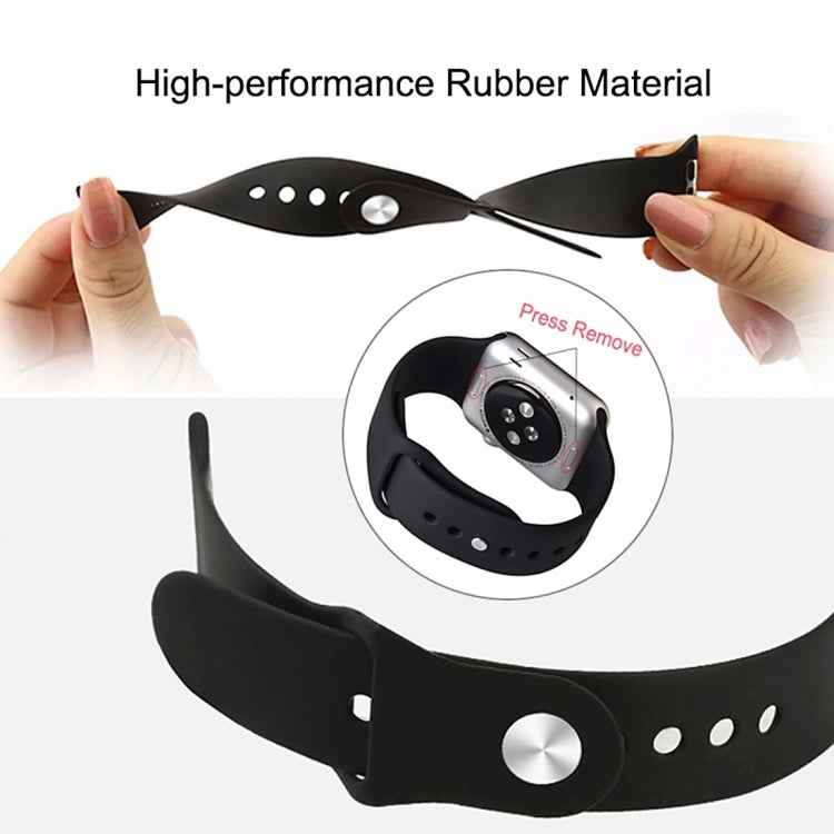 For Apple Watch Series 10 42mm / 9&8&7 41mm / SE 3&SE 2&6&SE&5&4 40mm / 3&2&1 38mm 3 in 1 Rubber Watch Band with Pin Buckle