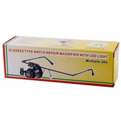 20X Glasses Type Watch Repair Magnifier With LED Light, Single