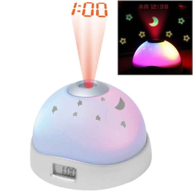 Color Night Light With Projecting Clock