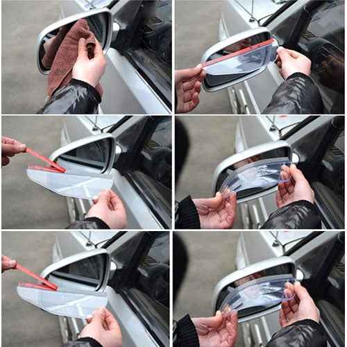 2 PCS Flexible Shielding Rain Board Sun Visor Shade Rearview Mirror for Car Rearview Mirrors