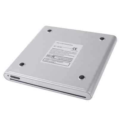 USB 2.0 Slim Aluminum Alloy Portable Slot-in External DVD-RW Drive, Plug and Play