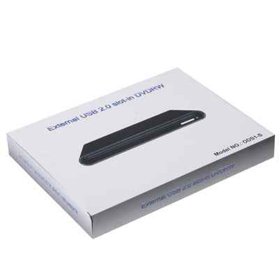 USB 2.0 Slim Aluminum Alloy Portable Slot-in External DVD-RW Drive, Plug and Play