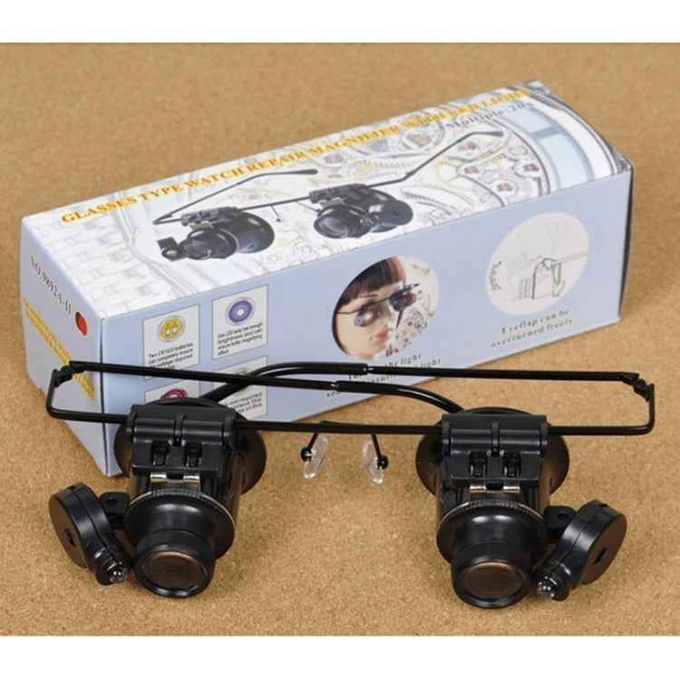 20X Glasses Type Watch Repair Loupe Magnifier with LED Light