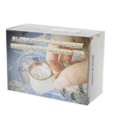 Full Metal Coating 10X Magnifying Glass Magnifier with 3 LED Lights for Currency Detecting & Jewelry Identifying