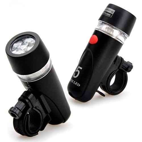 5 LED Water Resistant Bike Bicycle Head Light+ Rear Safety Flashlight