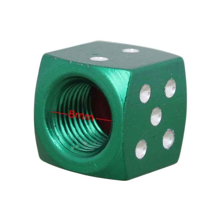 Universal 8mm Dice Style Aluminium Alloy Car Tire Valve Caps, Pack of 4