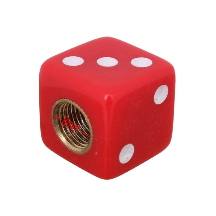 Universal 8mm Dice Style Plastic Car Tire Valve Caps, Pack of 4, Dice Shape 3, Dice Style 3