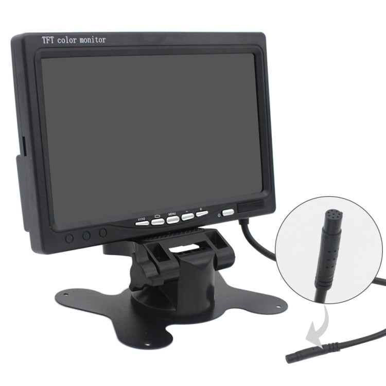 7.0 inch Car Monitor / Surveillance Cameras Monitor with Adjustable Angle Holder & Remote Controller, Dual Video Input