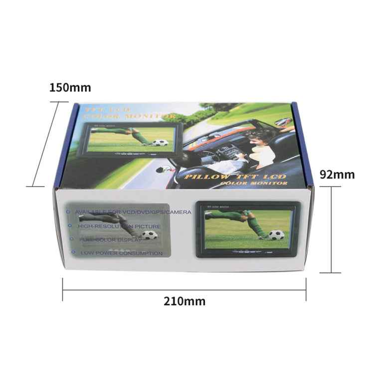 7.0 inch Car Monitor / Surveillance Cameras Monitor with Adjustable Angle Holder & Remote Controller, Dual Video Input