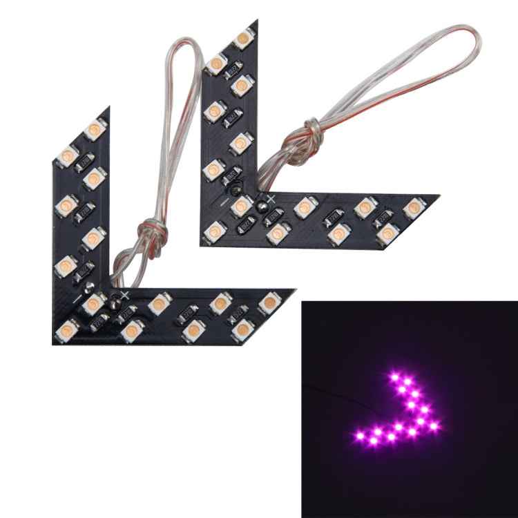 14 LED 3528 SMD Arrows Light for Car Side Mirror Turn Signal, Pairs, Universal Blue, Universal Yellow, Universal Red, 2 PCS, Universal Pink Light