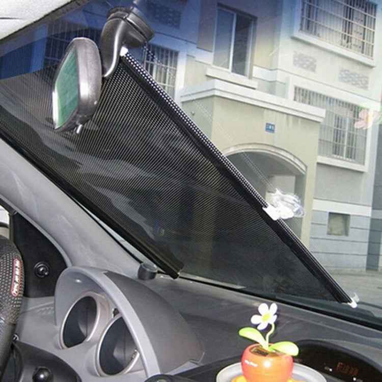 Retractable Car Window Sun Shade for Automobile Front and Back Windshield, Size: 125cm x 50cm, Random Color Delivery