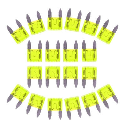100 PCS Auto Mini Blade Fuse, DC 12V 20A, 10A, 15A, 20A, 25A, 30A