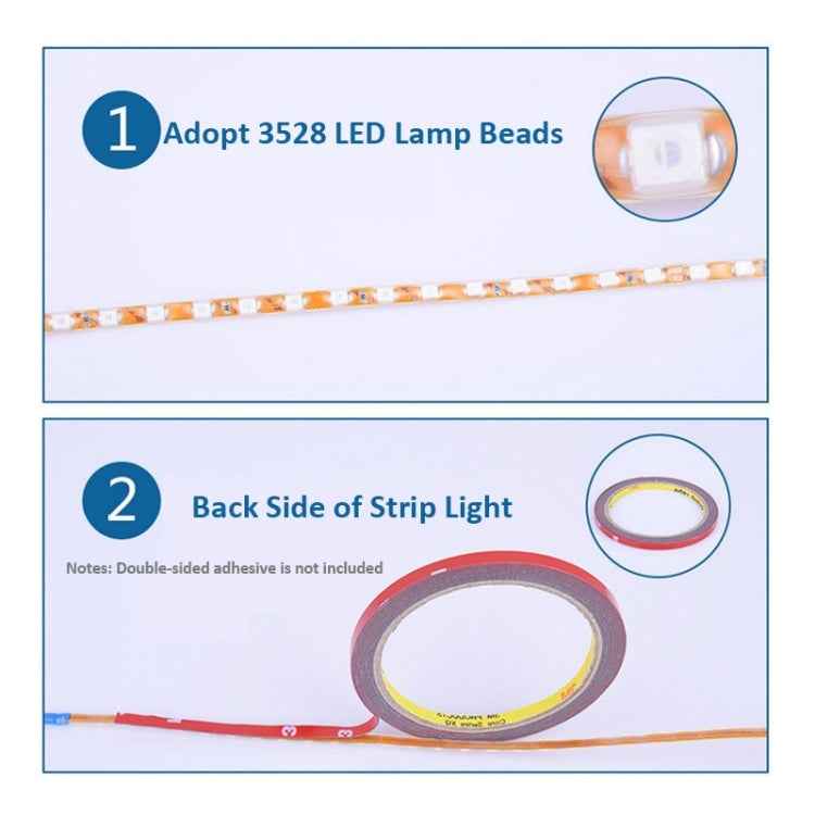 5 PCS Flow Style 45 LED 3528 SMD Waterproof Flexible Car Strip Light for Car Decoration, DC 12V, Length: 45cm, 45cm Yellow, 45cm Dark Blue, 45cm Green, 45cm Ice Blue, 45cm Pink, 45cm Red, 45cm White