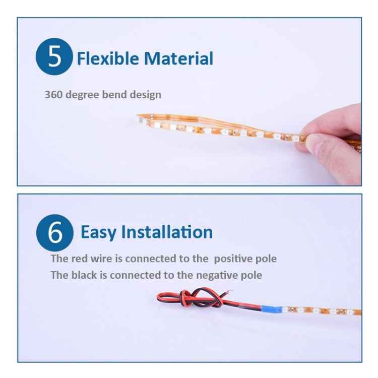 5 PCS Flow Style 45 LED 3528 SMD Waterproof Flexible Car Strip Light for Car Decoration, DC 12V, Length: 45cm, 45cm Yellow, 45cm Dark Blue, 45cm Green, 45cm Ice Blue, 45cm Pink, 45cm Red, 45cm White