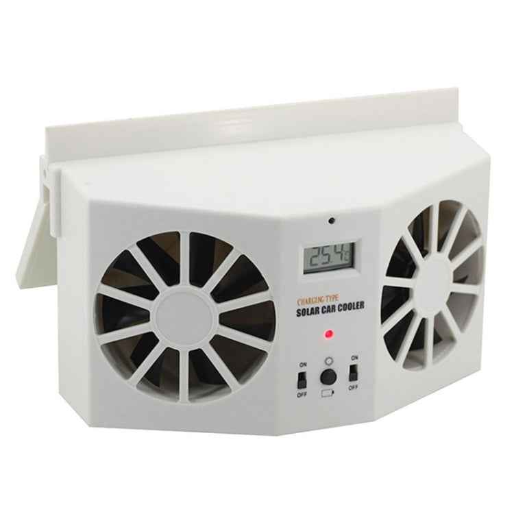 2W Solar Powered Car Auto Air Vent Cool Fan Cooler Ventilation System Radiator, with Temperature Display