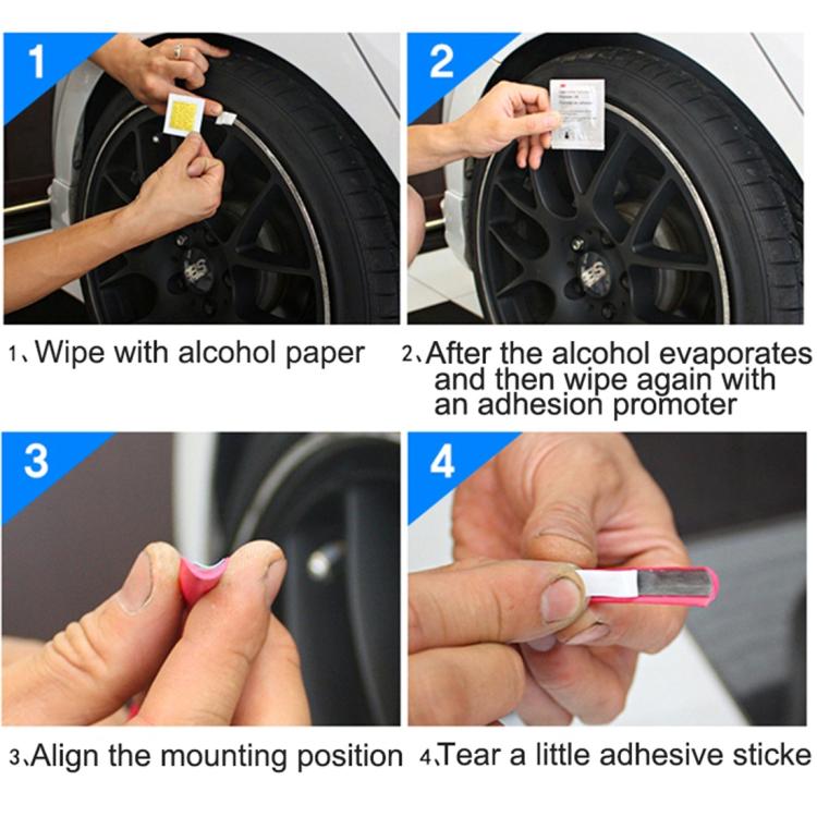 Universal Decorative Scratchproof Stickup 8M Flexible Car Wheel Hub TRIM Mouldings Decoration Strip, 8m, 15 inch