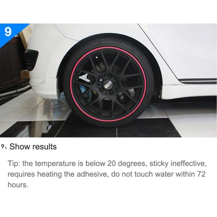 Universal Decorative Scratchproof Stickup 8M Flexible Car Wheel Hub TRIM Mouldings Decoration Strip, 8m, 15 inch