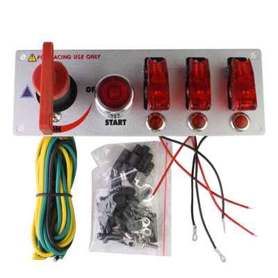 Flip-up Start Ignition Switch Panel and Accessories for Racing Sport , Three-pole