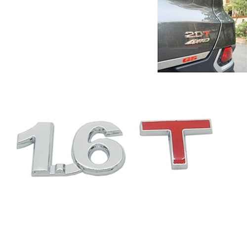 3D Universal Decal Chromed Metal Car Emblem Badge Sticker Car Trailer Gas Displacement Identification, Size: 8.5x2.5 cm