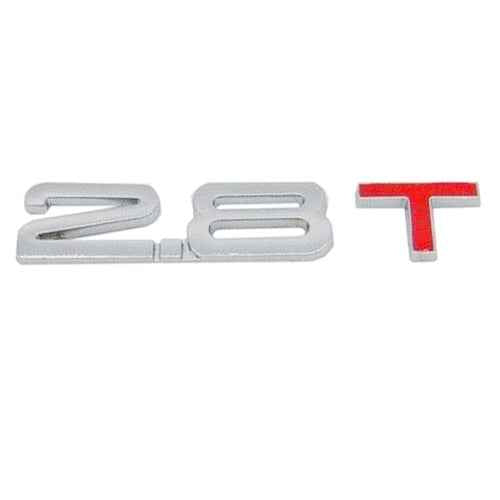 3D Universal Decal Chromed Metal Car Emblem Badge Sticker Car Trailer Gas Displacement Identification, Size: 8.5x2.5 cm, 2.8T, 3.0T, 1.6T, 1.8T, 2.0T, 2.2T, 2.4T, 2.5T