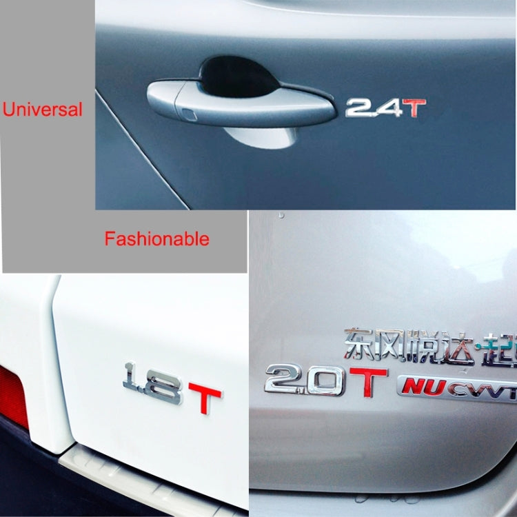 3D Universal Decal Chromed Metal Car Emblem Badge Sticker Car Trailer Gas Displacement Identification, Size: 8.5x2.5 cm, 2.8T, 3.0T, 1.6T, 1.8T, 2.0T, 2.2T, 2.4T, 2.5T