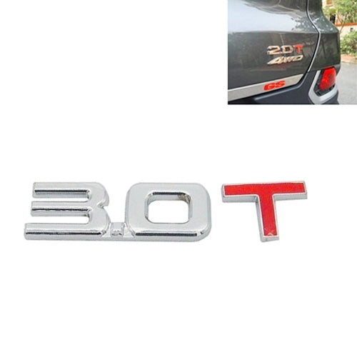 3D Universal Decal Chromed Metal Car Emblem Badge Sticker Car Trailer Gas Displacement Identification, Size: 8.5x2.5 cm, 2.8T, 3.0T, 1.6T, 1.8T, 2.0T, 2.2T, 2.4T, 2.5T