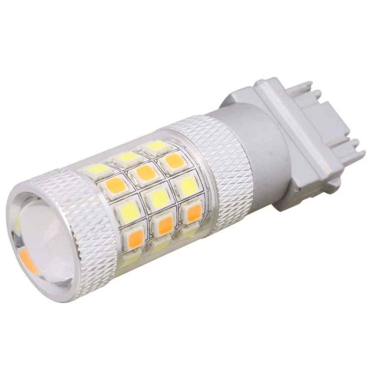T25 8W 420LM White + Yellow Light 42 LED 2835 SMD Car Brake Light Steering Light Bulb, DC 12V, T25