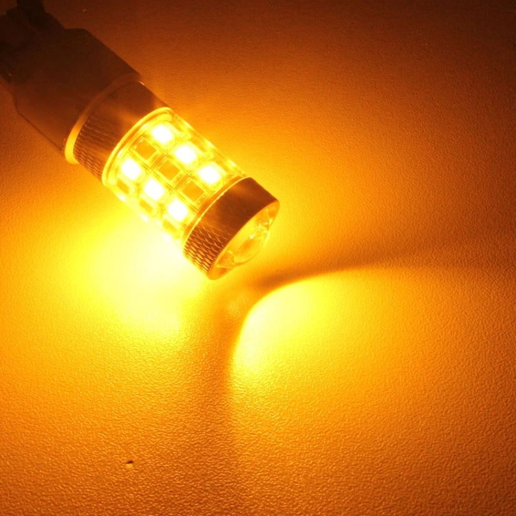 T25 8W 420LM White + Yellow Light 42 LED 2835 SMD Car Brake Light Steering Light Bulb, DC 12V, T25