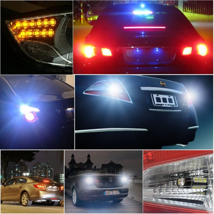 T25 8W 420LM White + Yellow Light 42 LED 2835 SMD Car Brake Light Steering Light Bulb, DC 12V, T25