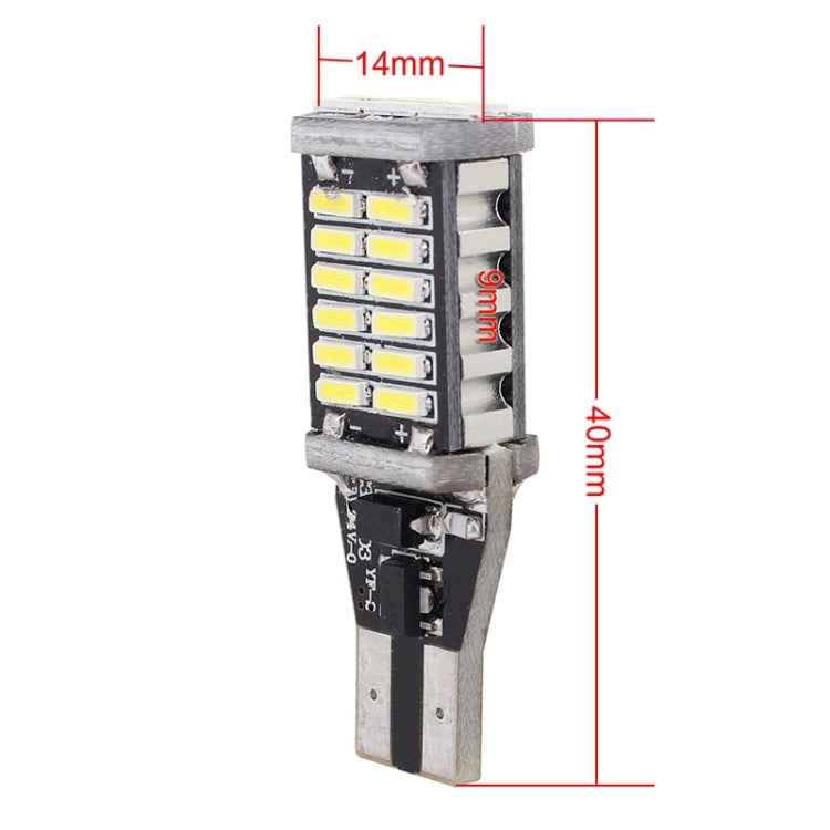 2PCS T15 6W 30-SMD 4014 6500K 900LM White Light Decoded Error-Free LED Car Backup Lamp